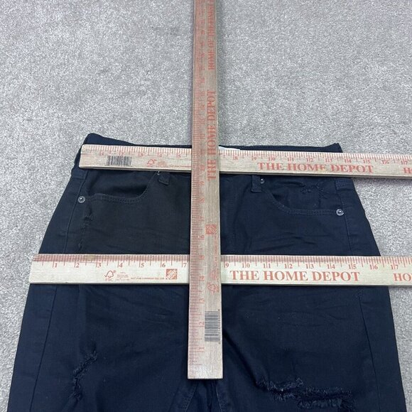 Mudd Jeans High Rise Ankle Jegging Skinny Black Distressed Pockets Size 11 - Picture 2 of 12